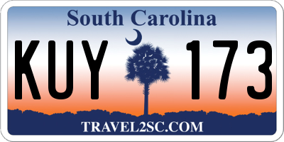 SC license plate KUY173