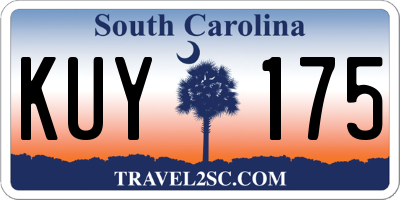 SC license plate KUY175