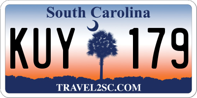 SC license plate KUY179