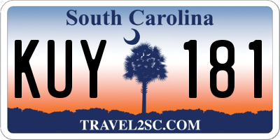 SC license plate KUY181