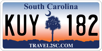 SC license plate KUY182