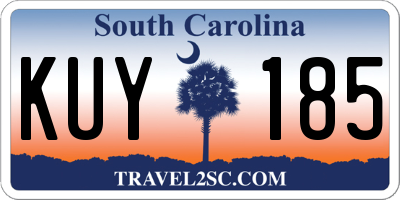 SC license plate KUY185