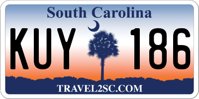 SC license plate KUY186