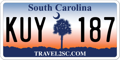 SC license plate KUY187