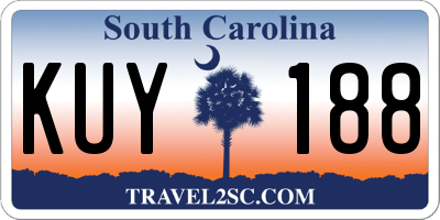 SC license plate KUY188