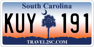 SC license plate KUY191