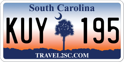 SC license plate KUY195