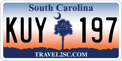 SC license plate KUY197