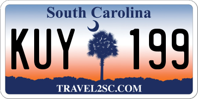 SC license plate KUY199