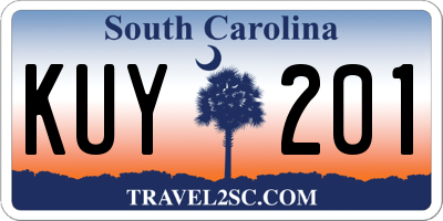 SC license plate KUY201