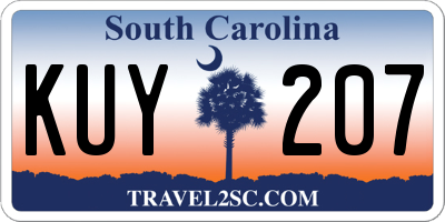 SC license plate KUY207