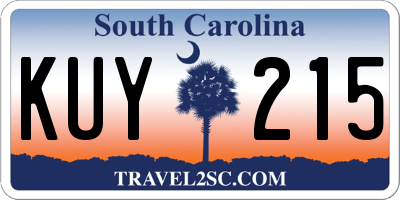 SC license plate KUY215