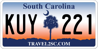 SC license plate KUY221