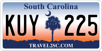 SC license plate KUY225