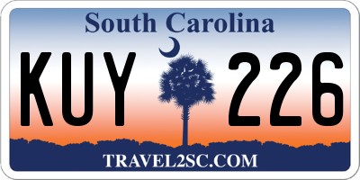 SC license plate KUY226