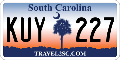 SC license plate KUY227