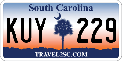 SC license plate KUY229