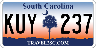 SC license plate KUY237