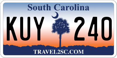 SC license plate KUY240