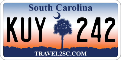 SC license plate KUY242