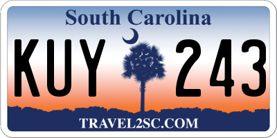 SC license plate KUY243