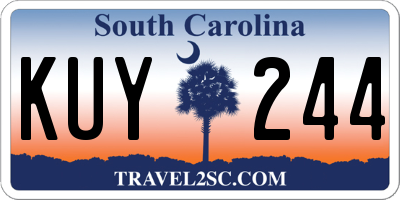 SC license plate KUY244