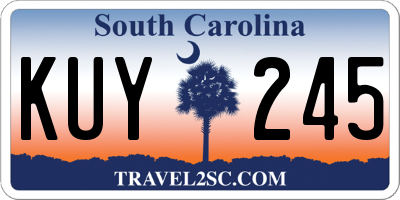 SC license plate KUY245