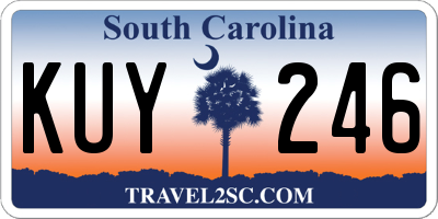 SC license plate KUY246