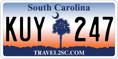 SC license plate KUY247