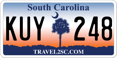 SC license plate KUY248