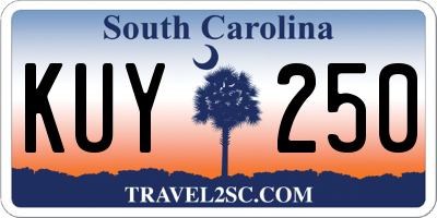 SC license plate KUY250