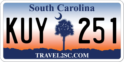 SC license plate KUY251