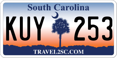SC license plate KUY253