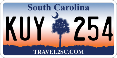 SC license plate KUY254