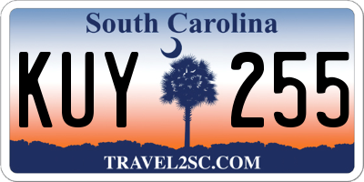 SC license plate KUY255