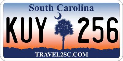 SC license plate KUY256