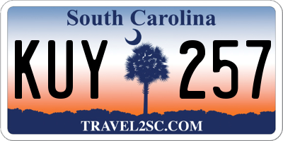 SC license plate KUY257