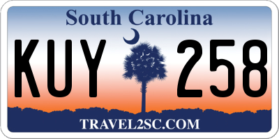 SC license plate KUY258