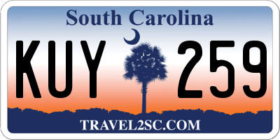 SC license plate KUY259