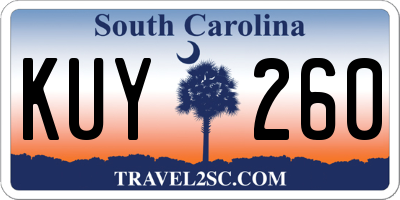 SC license plate KUY260