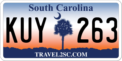SC license plate KUY263
