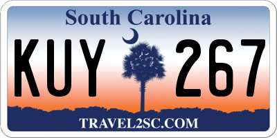 SC license plate KUY267