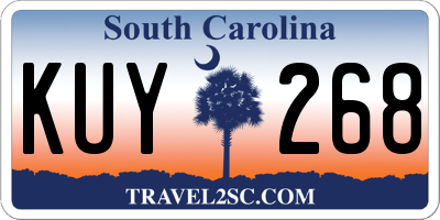 SC license plate KUY268