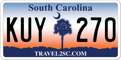 SC license plate KUY270