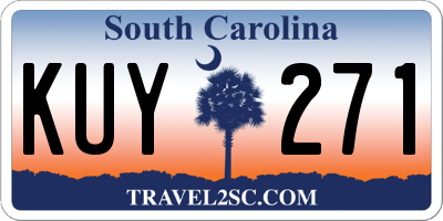 SC license plate KUY271