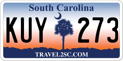 SC license plate KUY273