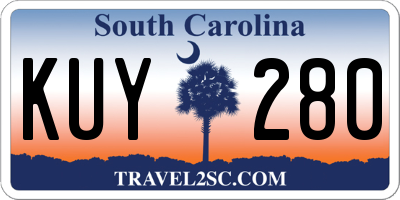 SC license plate KUY280