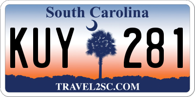 SC license plate KUY281