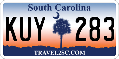SC license plate KUY283
