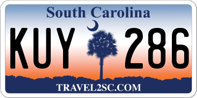 SC license plate KUY286